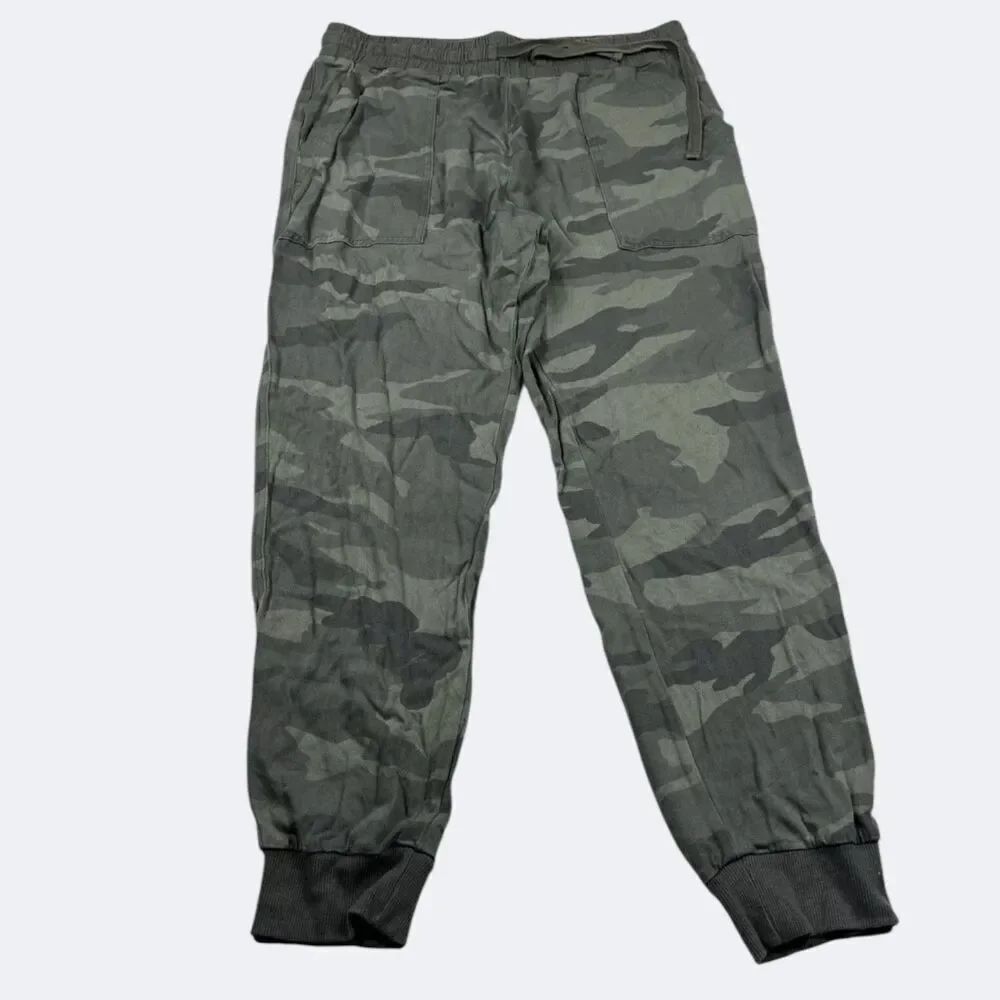 Splendid Womens Camo Jogger Pants Small Drawstring Soft Knit High Rise Lounge